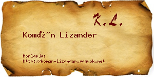 Komán Lizander névjegykártya